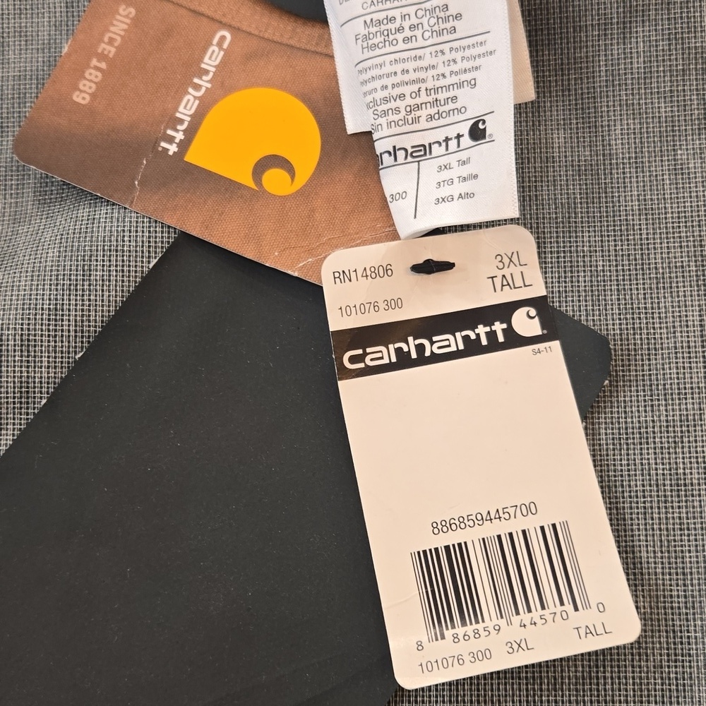 NWT Carhartt Hooded Waterproof Lightweight Rain Coat Mens 3XL Tall Olive Green - Picture 11 of 13